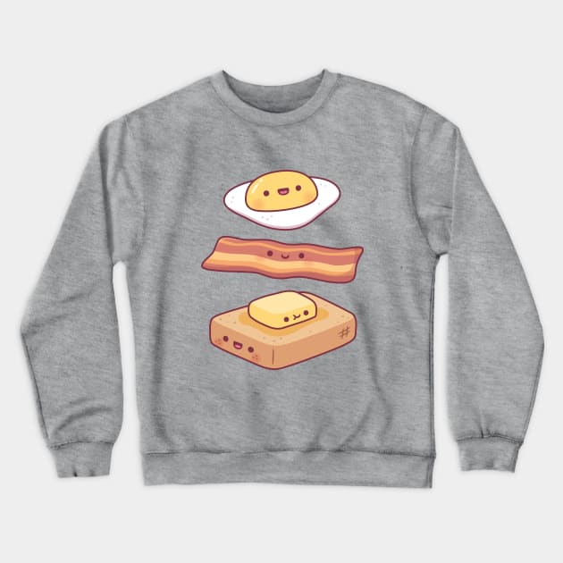 Cute Egg Bacon Butter And Toast Breakfast Crewneck Sweatshirt by rustydoodle